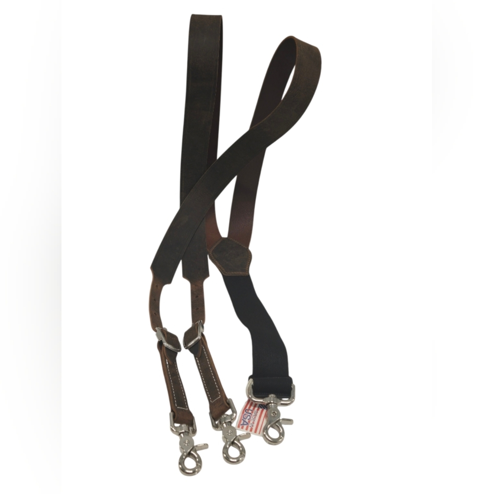 3D Belt co MENS leather‎ suspenders SZ XL